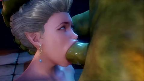 Orc fode elfo com pau grande