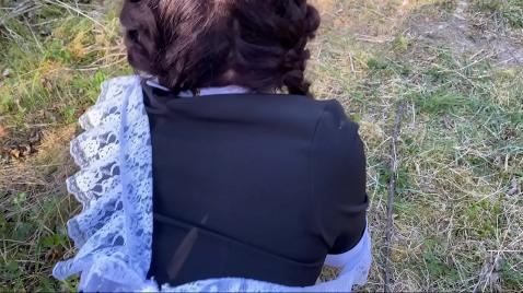 Sexo real com uma estudante na rua